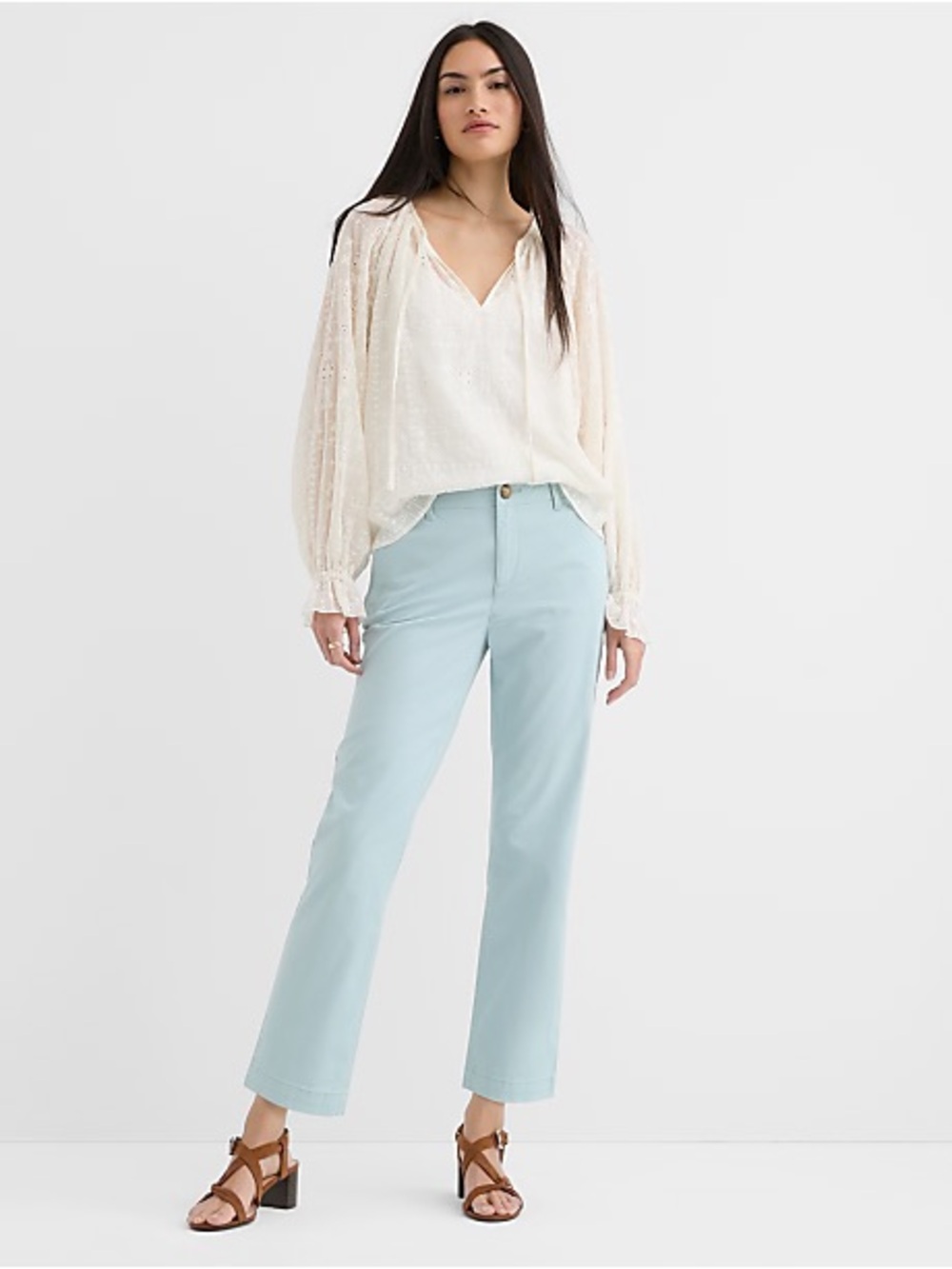 LOFT Pale Blue Straight-Leg Chino in Seaglass. 10. NWT